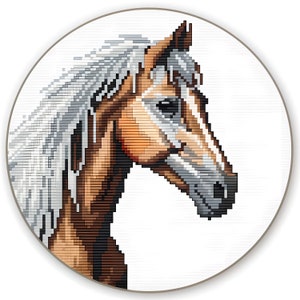 Horse Cross Stitch Pattern PDF Instant Download Pony Cross Stitch Horse Cross Stitch Counted Chart Simple Cross Stitch