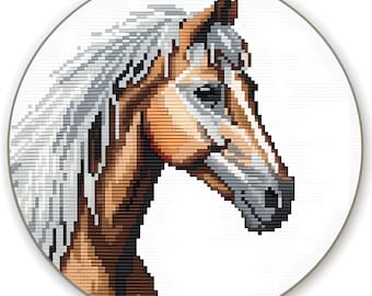 Horse Cross Stitch Pattern PDF Instant Download Pony Cross Stitch Horse Cross Stitch Counted Chart Simple Cross Stitch