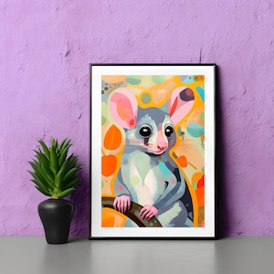 Possum Art Print Australian Native Wall Painting Contemporary Aussie Art Native Australian Animal Wall Art