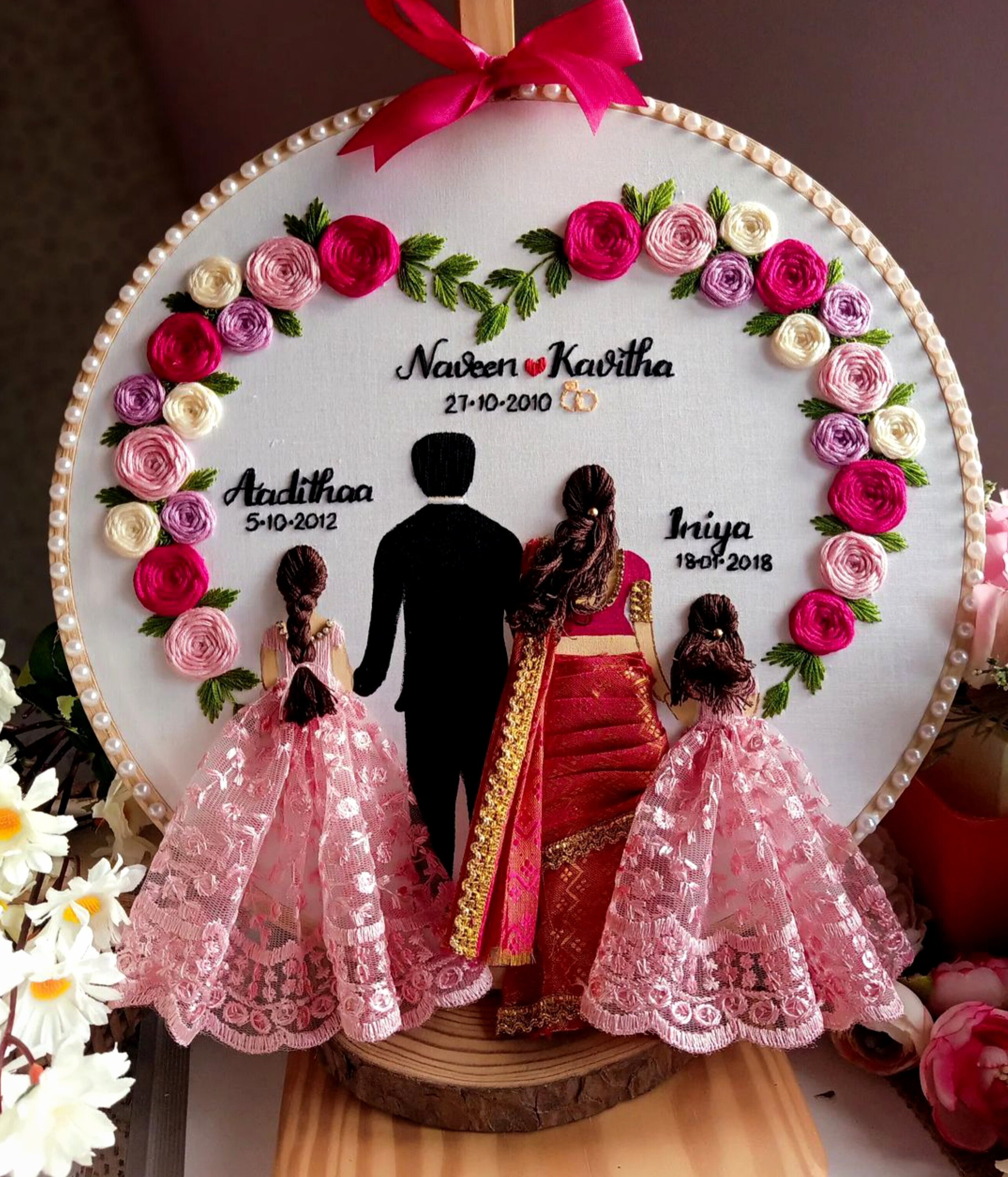 Handmade Customize Family Embroidery Hoop for Gift Hanging, Family ...