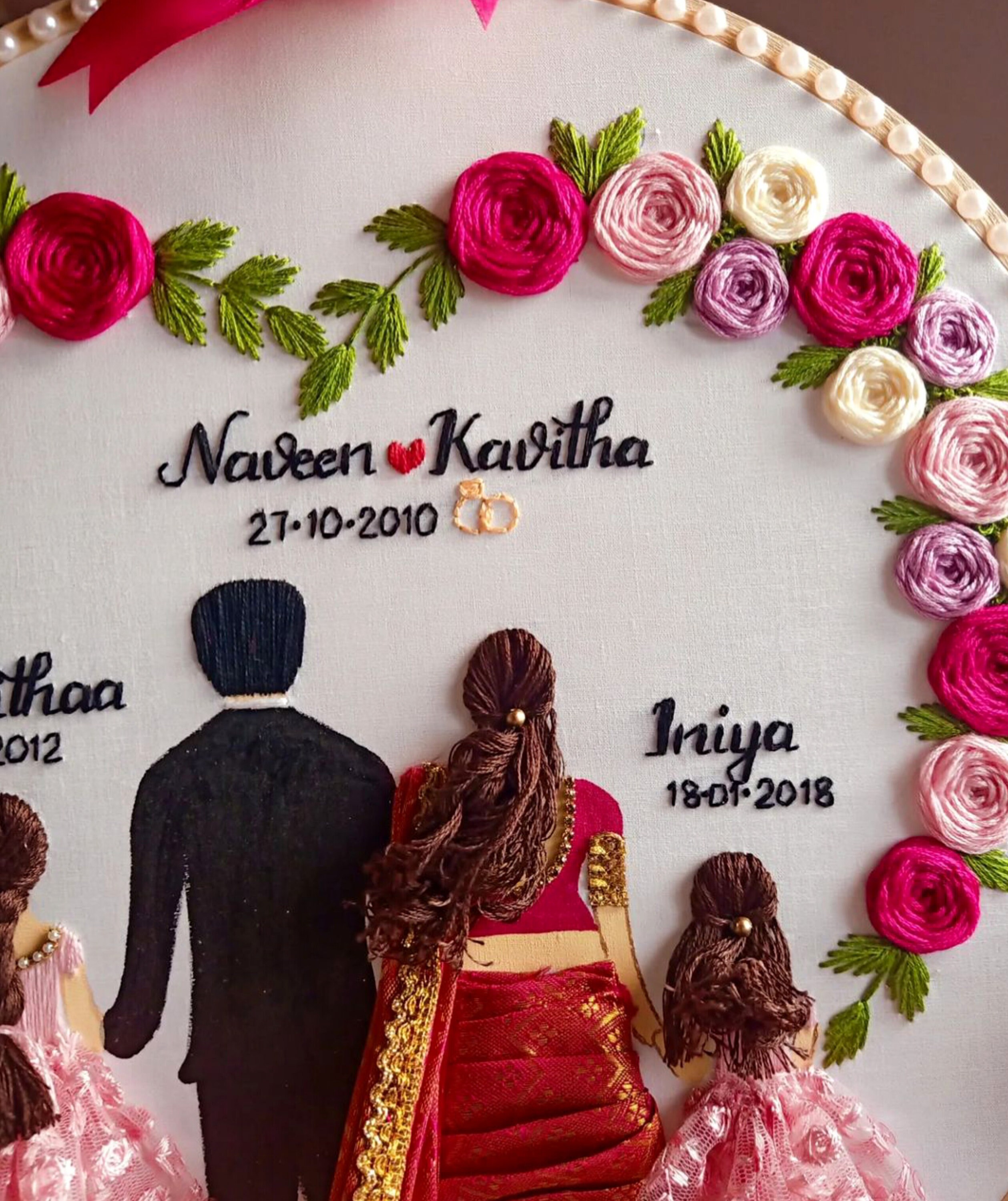 Handmade Customize Family Embroidery Hoop for Gift Hanging, Family ...