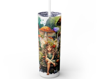 Vaso delgado Fairy Forest - Taza mágica de viaje de acero inoxidable