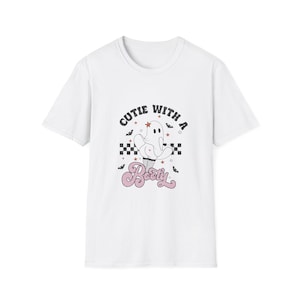 Funny Ghost T-Shirt Cute Halloween Tee with Booty Print, Spooky Ghost Shirt for Fall & Party Gifts