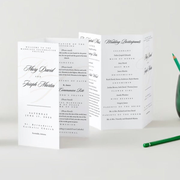 Classic Catholic Wedding Program Template