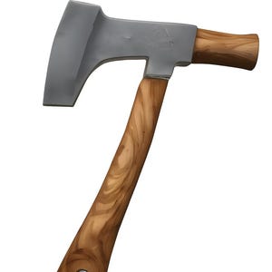 Bearded Viking Axe 3D Model – Digital Download – Curved Handle Hatchet STL for Printing or Game Asset