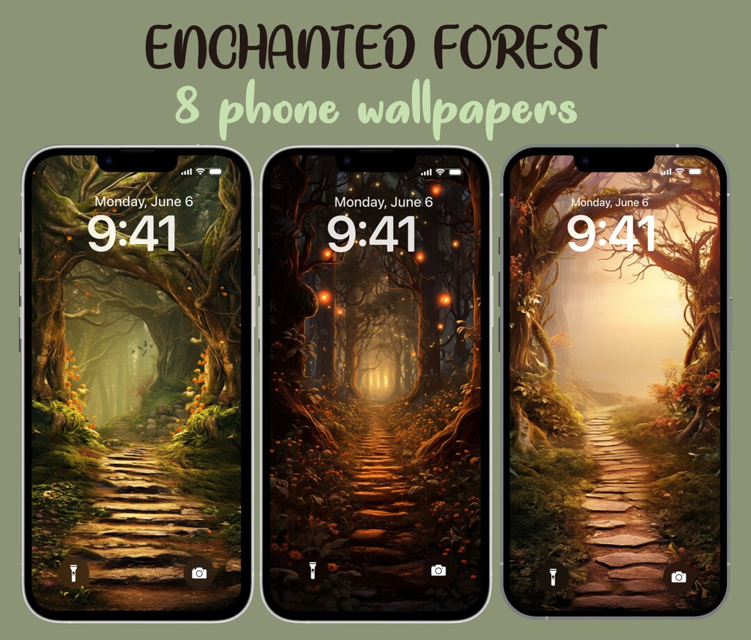 Enchanted Forest Phone Wallpapers Collection Mystical Forest Etsy