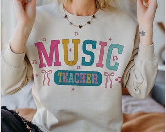 Music Teacher Shirt PNG: Back to School Sublimation Design