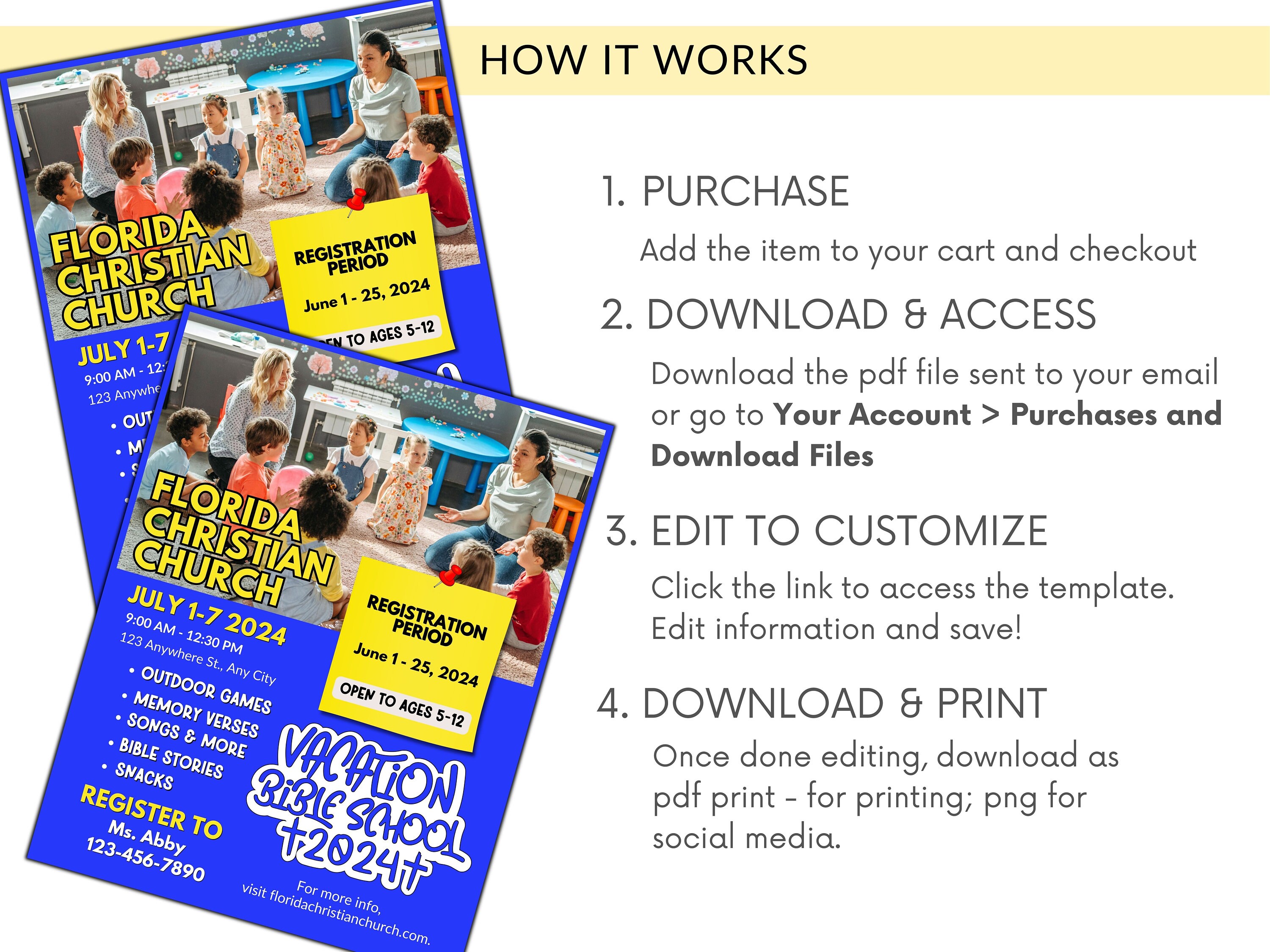 Vbs Layout Editable VBS 2024 Flyer: Editable Church Event Template (instant Download) - Etsy