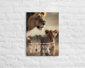 Gift dad birthday/canvas picture lion colorful/lion child/lion father/canvas picture living room