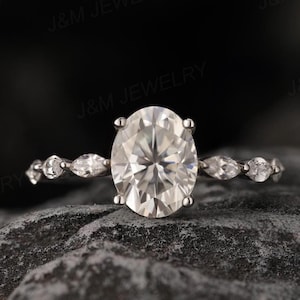 Anello di fidanzamento con moissanite brillante, anello di nozze con moissanite da 2 carati, elegante anello in oro, regalo di anniversario per lei
