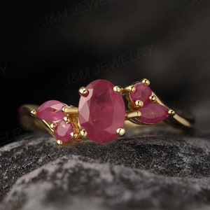 Elegant Natural Ruby Ring, Unique Ruby Statement Ring, Twisted Wedding Ring, Gorgeous Purple Gemstone Ring, Anniversary Gift For Her