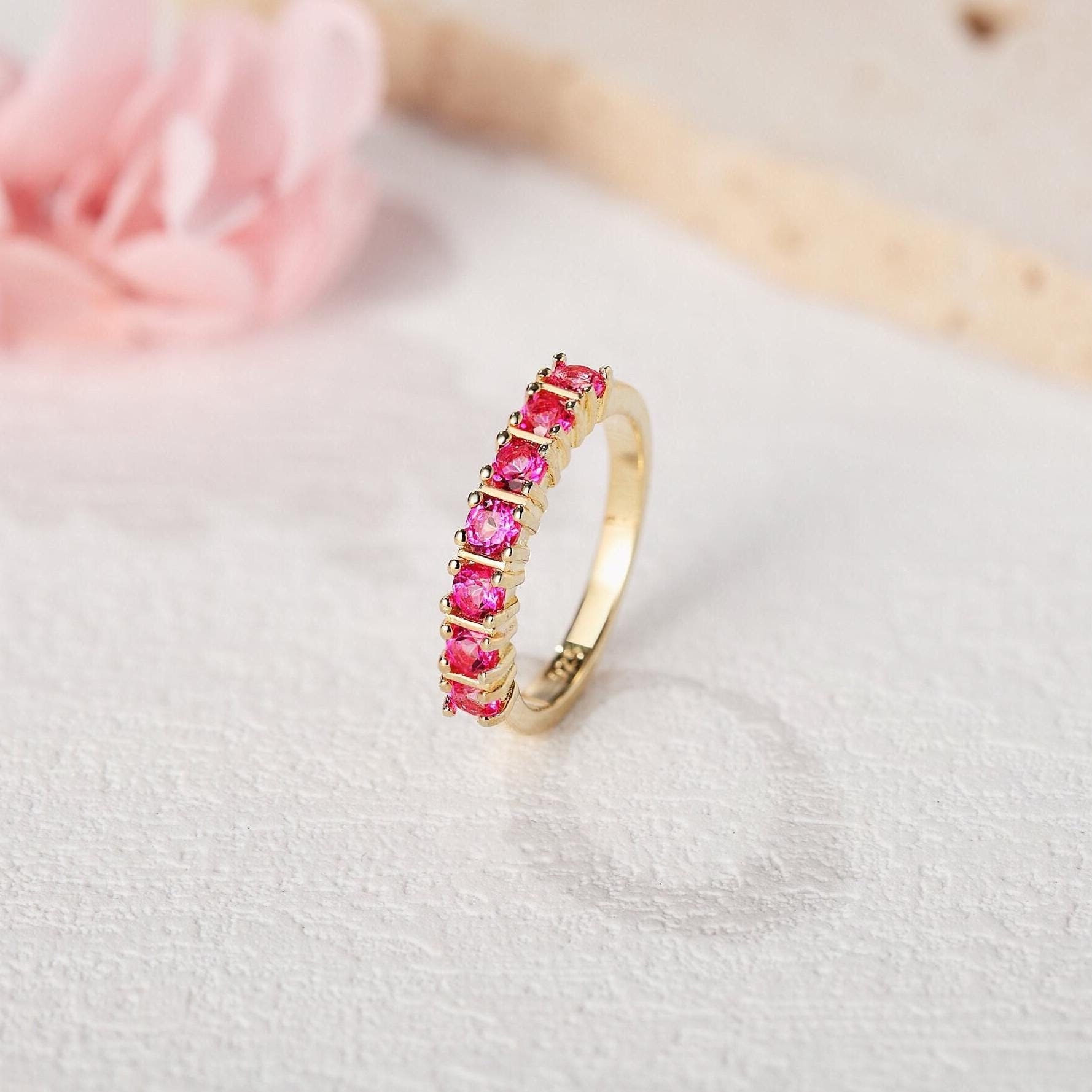 Pink Topaz Engagement Ring, Natural Pink Topaz Promise Ring, Unique Topaz Wedding Ring, Pink Gemstone Ring, Anniversary Gift