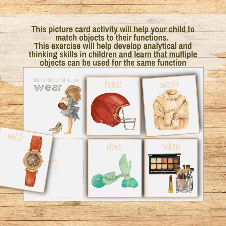 Object Function Picture Sorting Flashcards, Printable PreK Homeschool Montessori Speech Therapy Game, Categorizing Objects Based On Function image 8
