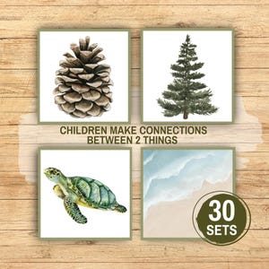 Nature Preschool Matching Activity Printable, What Goes Together, Making Connections Between Two Things, Montessori Kids Puzzle Game