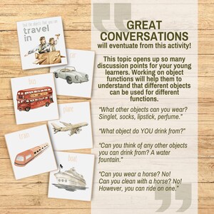 Object Function Picture Sorting Flashcards, Printable PreK Homeschool Montessori Speech Therapy Game, Categorizing Objects Based On Function image 11