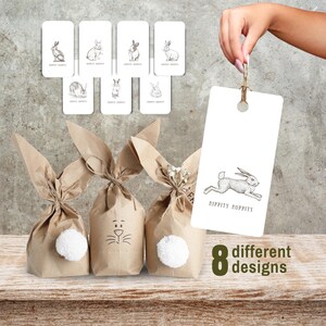 Osterkorb Geschenkanhänger & Party Favor Tags Hase Häschen Scrapbook Verzierungen Urlaub Häschen Kaninchen Geschenkanhänger Bundle Download