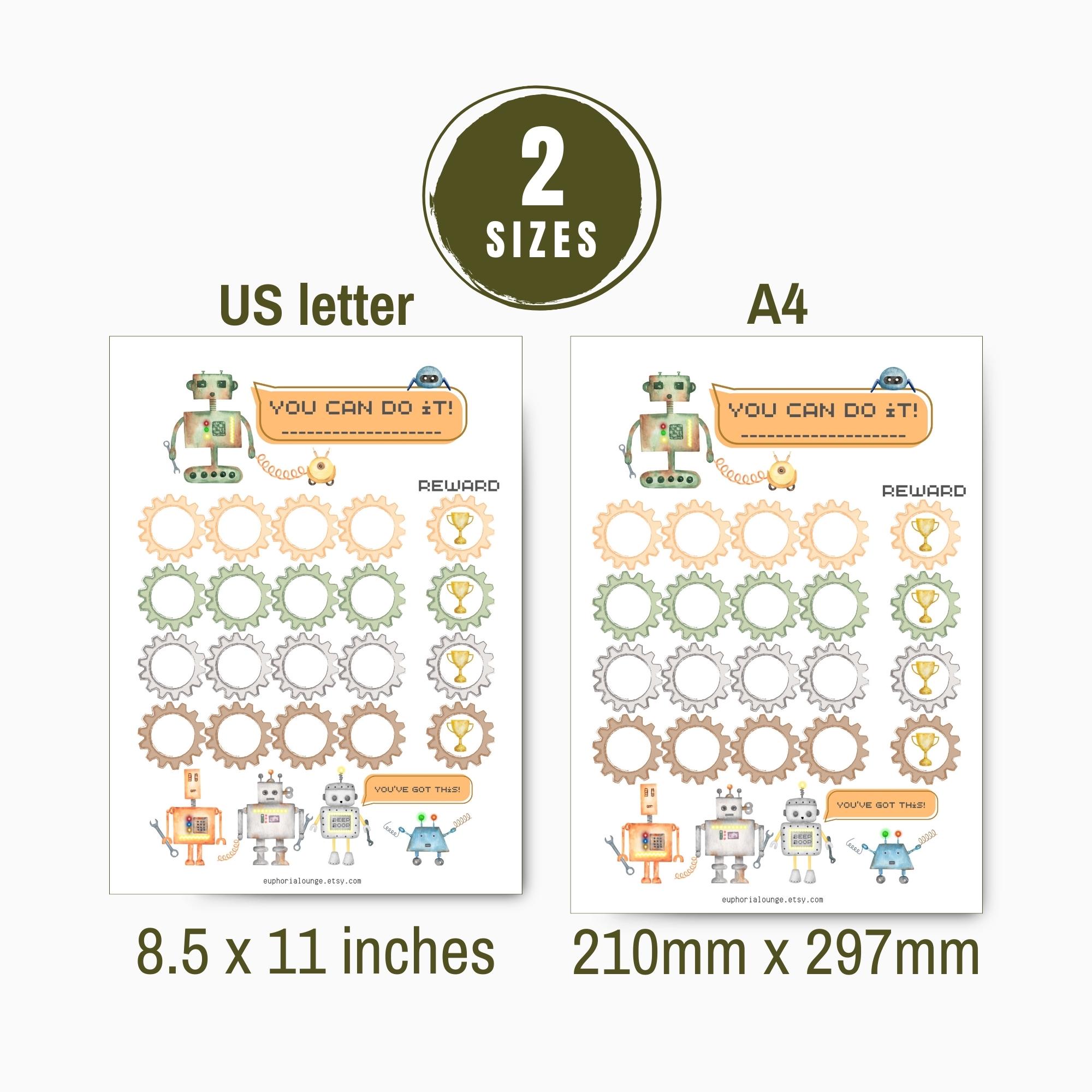 Buy Robot Reward Chart for Kids, Printable Token Board, Behavior ...