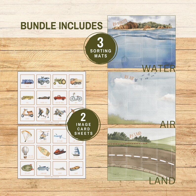 Air Land Water Activity Transportation Sorting Game, Learn About ...