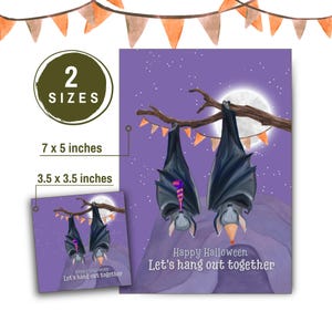 Sortons ensemble, Invitations fête chauve-souris, Halloween, carte d'anniversaire imprimable octobre, Invitation numérique pour elle, lui, amis, famille, collègues