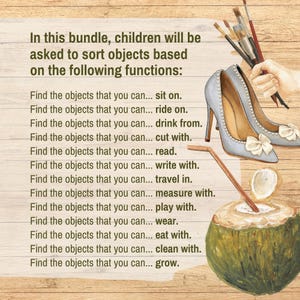 Object Function Picture Sorting Flashcards, Printable PreK Homeschool Montessori Speech Therapy Game, Categorizing Objects Based On Function image 3