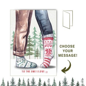 Christmas Card For Him or Her To The One I Love, Printable Christmas Greeting Card for Husband Wife Partner, Boyfriend Girlfriend Xmas Card