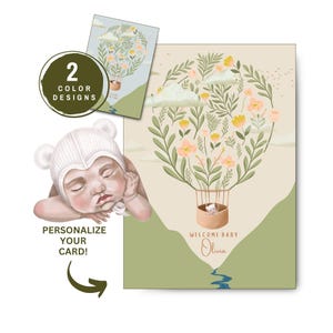 Carte de bienvenue à un petit nouveau-né à imprimer Jolie carte de félicitations pour nouveau-né, cadeau de naissance pour bébé, carte de félicitations pour une nouvelle naissance, garçon fille