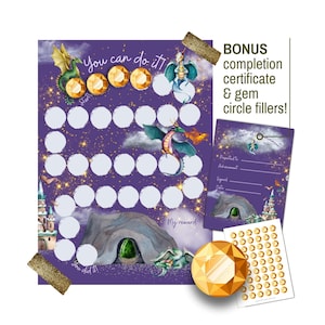 Drachen Belohnungstabelle für Kinder, Verhaltenstabelle Druckbare Aufgaben Aufgaben Tabelle Kleinkinder Töpfchen Download Drachen Kinder Aufkleber Tabelle + BONUS GESCHENK