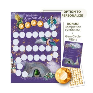 Dragon Reward Chart for Kids, Printable Behavior Tasks Chore Goal Sheet, Potty Training Progress Tracker, Child Sticker Chart + BONUS GIFT