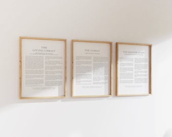 LDS Proclamation Set | The Family A Proclamation To The World | The Living Christ | The Restoration | Modern Design Digital Download