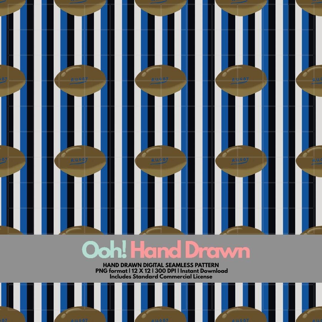 Cool Rugby Patterns Rugby Seamless Pattern, Digital Download, Art Print, Fabric Design ...