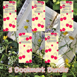 Coquette Printable Bookmarks PNG, Printable Digital Art for Book Lovers, Unique Gift Ideas, Instant Download, Funny puns, 5 bookmarks bundle