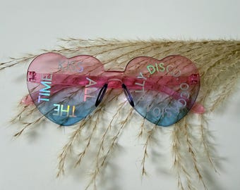 Harry Styles Childrens heart Glasses Harry Styles Concert Festival pink blue Together Together Harry Styles Harry Styles Merch Love Disco