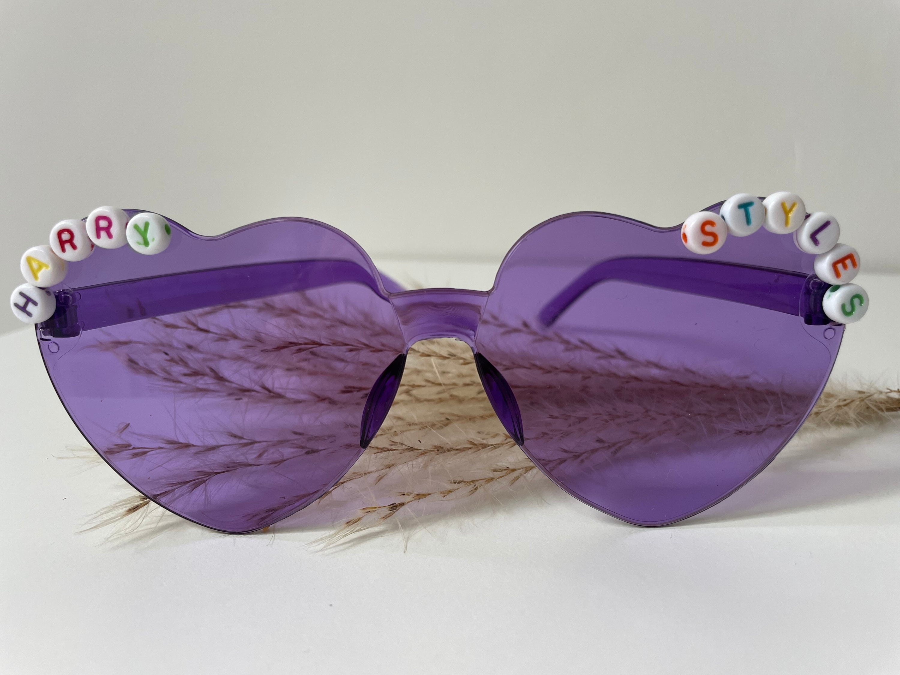 Harry Styles Heart Glasses Harry Styles Concert Festival Purple