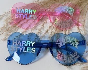 Harry Styles Heart Glasses Harry Styles Concert Festival pink blue Together Together Harry Styles Harry Styles Merch Love Disco