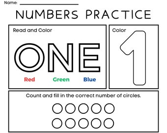 15 Printable Numbers 1-10 Worksheets, Number Practice Sheets, Learn Numbers, Preschool-Kindergarten Numbers and Math, Number Worksheets
