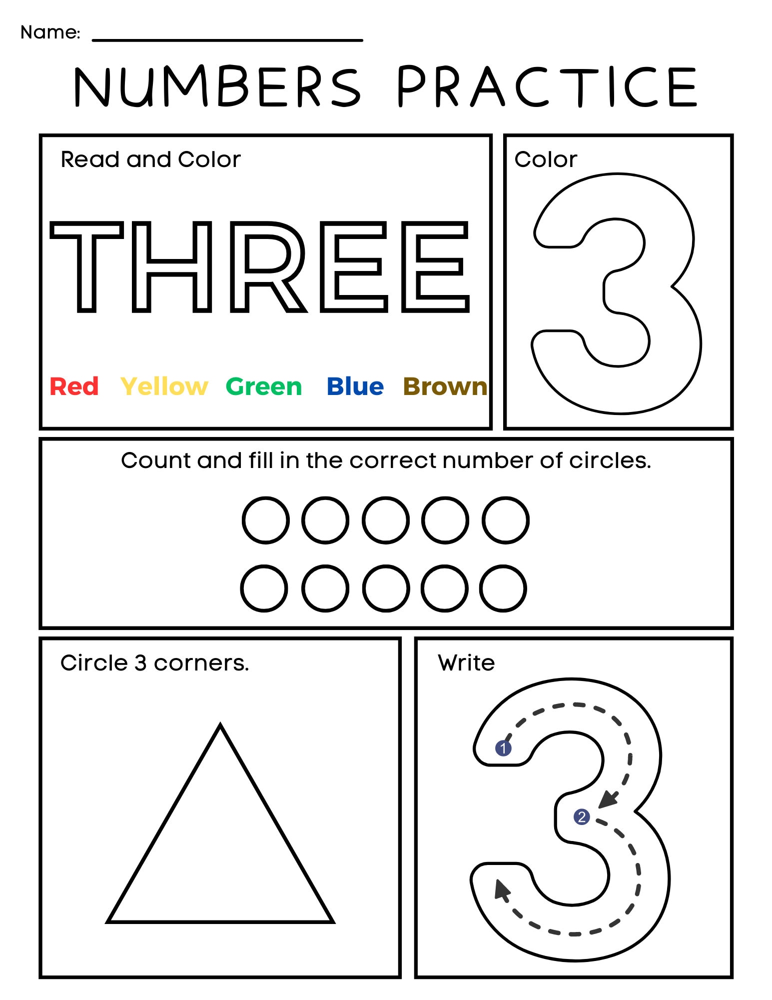 15 Printable Numbers 1-10 Worksheets, Number Practice Sheets, Learn  Numbers, Preschool-kindergarten Numbers and Math, Number Worksheets - Etsy, image size:1545x2000