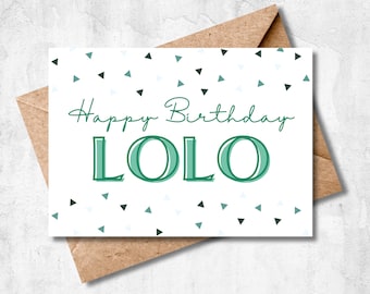 Printable Birthday Card, Happy Birthday Lolo Card, Lolo Birthday Card, Filipino Birthday Card, Digital Birthday Card, 5x7 Greeting Card