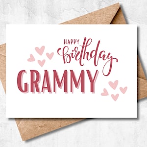 Druckbare Geburtstagskarte, alles Gute zum Geburtstag Grammy Karte, Grammy Geburtstagskarte, digitale Geburtstagskarte, sofortige Geburtstagskarte, 5x7 Grußkarte