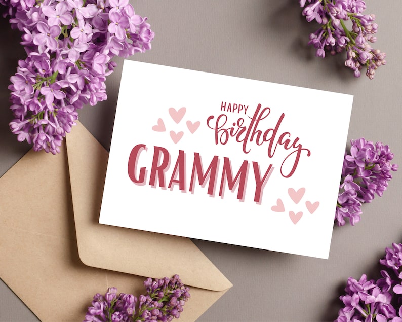 Printable Birthday Card, Happy Birthday Grammy Card, Grammy Birthday ...
