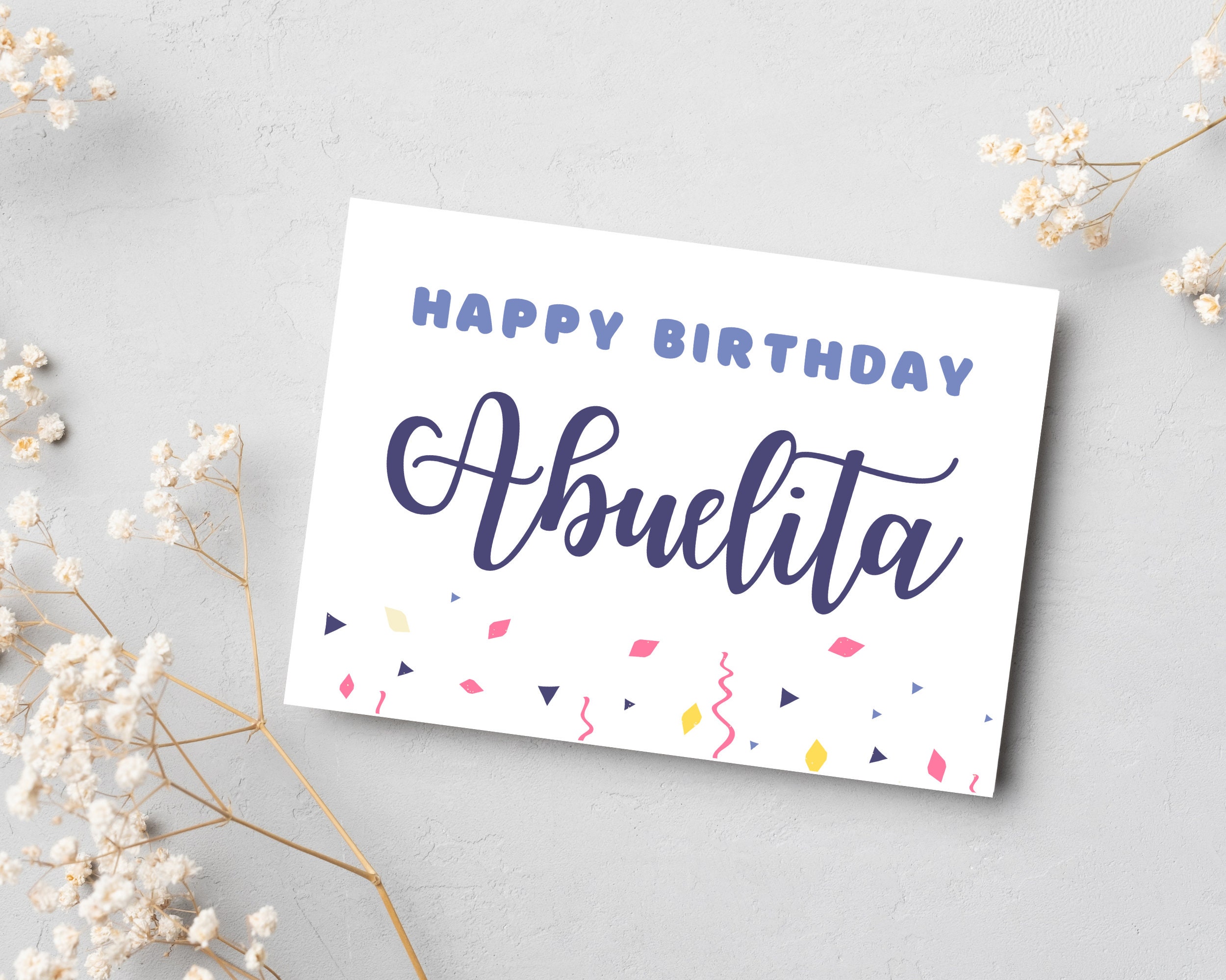 Printable Birthday Card, Happy Birthday Abuelita Card, Abuelita ...