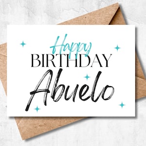 Druckbare Geburtstagskarte, Happy Birthday Abuelo Karte, Abelo Geburtstagskarte, Spanische Geburtstagskarte, Digitale Geburtstagskarte, 5x7 Grußkarte