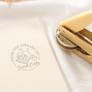 Tampon de livre personnalisé, Tampon de gaufrage, Tampon de gaufrage de livre, Tampon Ex Libris, Tampon de bibliothèque, Cadeaux pour amoureux des livres, Cadeaux de bibliothécaire