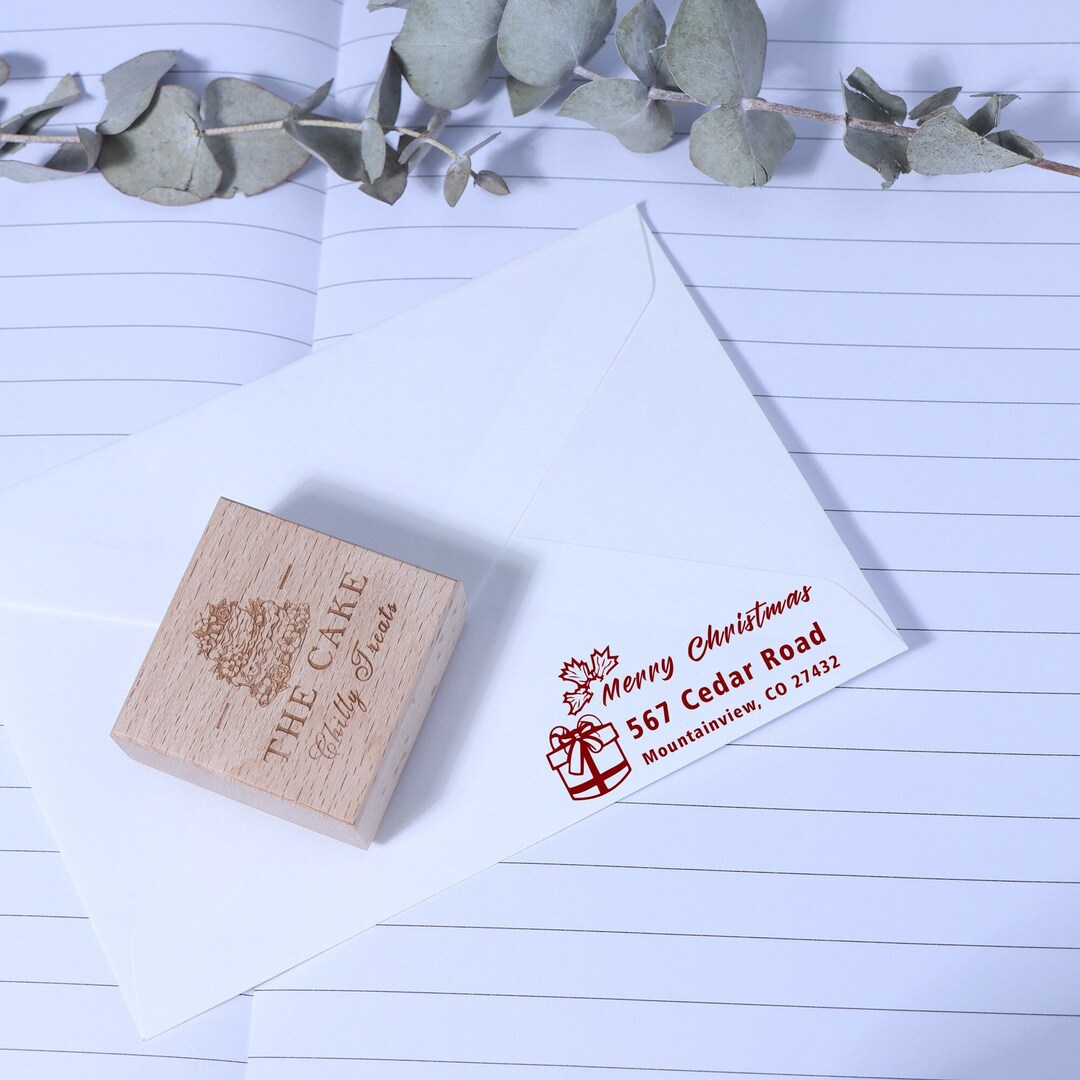 Laser Engraved Custom Logo Stamp Wood Hand Stamp Rubber Etsy