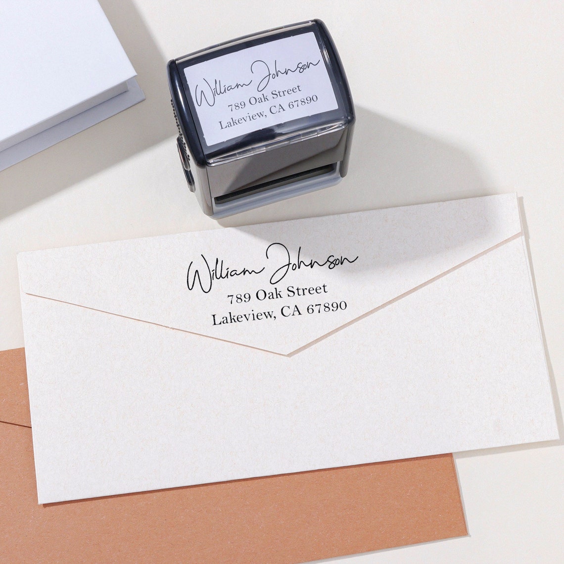 Custom Return Address Stamp, Cursive Address Stamp, Self Inking Address ...