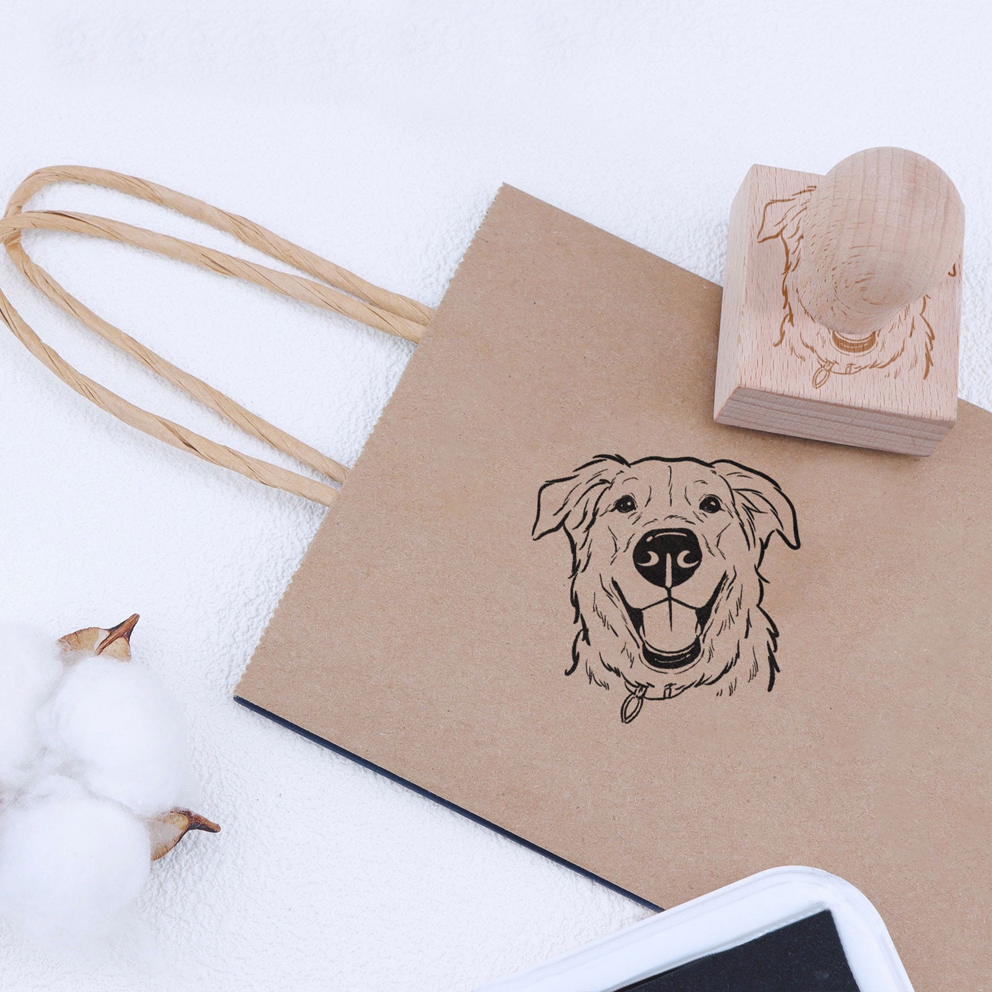 Personalized Custom Pet Rubber Stamp - Hand-Drawn Portraits for Pet Lovers