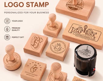Carimbo personalizado com logotipo, carimbo comercial personalizado para embalagens, identidade visual, presentes de casamento e para pequenas empresas.