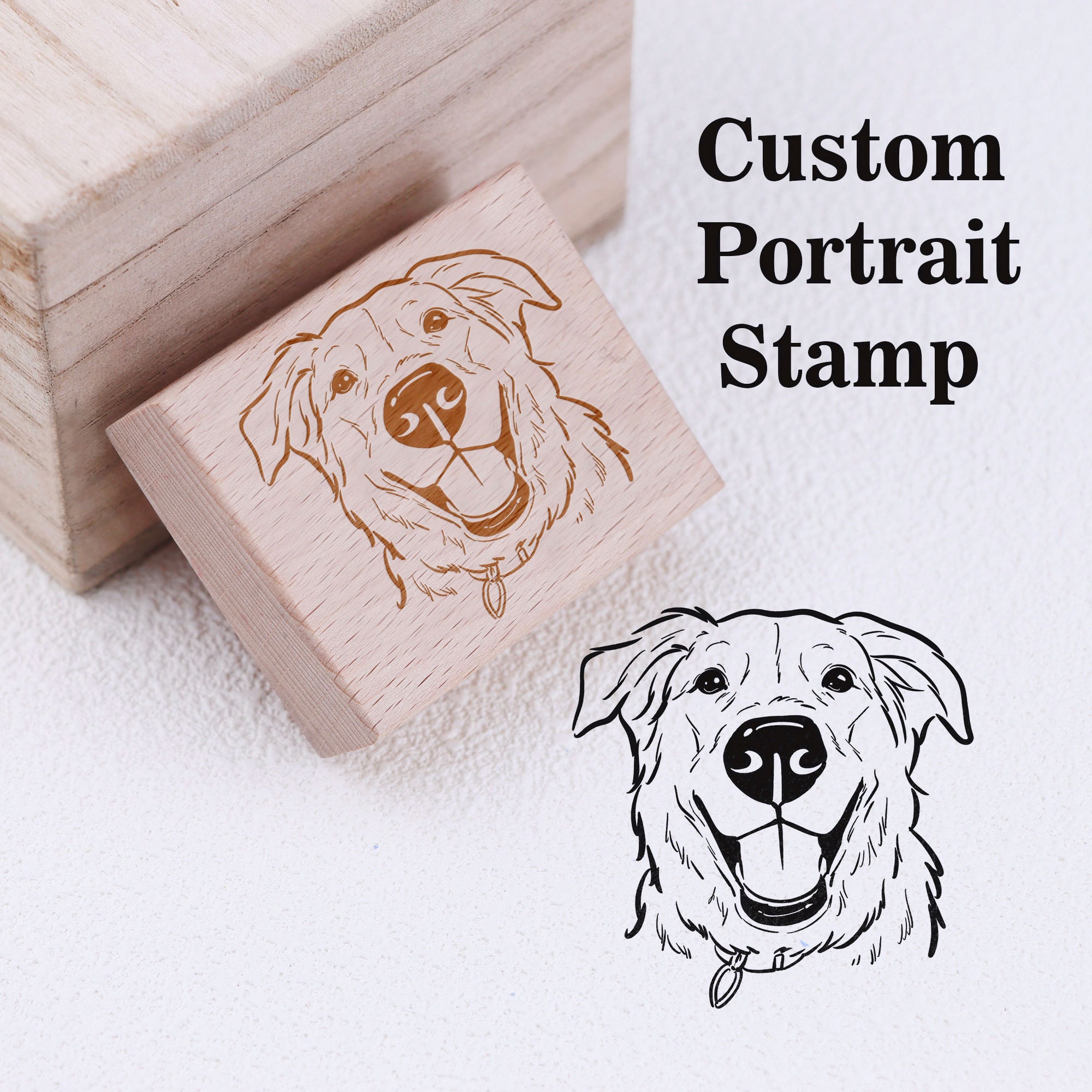 Personalized Custom Pet Rubber Stamp - Hand-Drawn Portraits for Pet Lovers