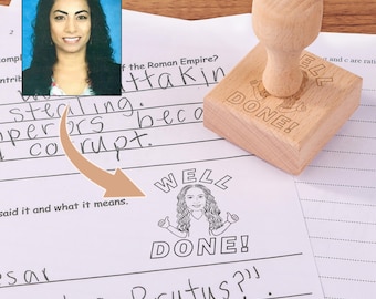 Carimbo personalizado com o rosto do professor | Carimbo personalizado com Bitmoji para professor | Melhor presente para demonstrar apreço ao professor, artigos de papelaria para professores