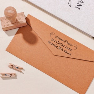 Tampon d'adresse personnalisé, Tampon d'adresse cursive, Tampon d'adresse auto-encreur, Tampon d'étiquette d'adresse, Tampon d'adresse de domicile, Cadeau de pendaison de crémaillère