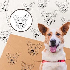Custom Dog Stamp, Hand Drawn Portrait of Your Pet, Pet Face Stamp, Pet Memorial Gift, Gifts for Pet Lover image 13